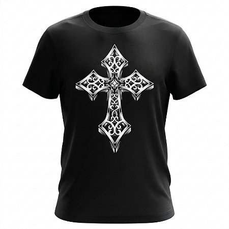 Camiseta Ocultismo - Cruz Medieval Vintage