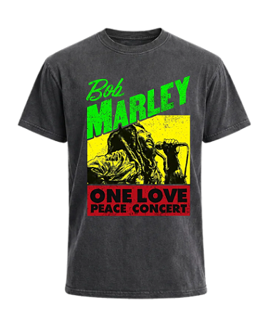 Camiseta Bob Marley One Love Peace Concert Estonada