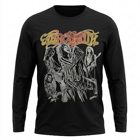 Camiseta Aerosmith - Toys in the Attic Tour Preta - Manga Longa