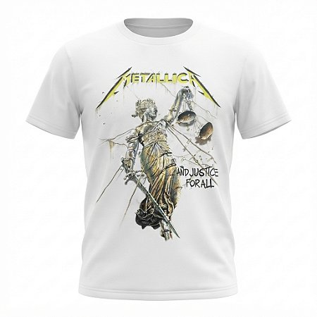 Camiseta Infantil Metallica And Justice For All Branca Oficial