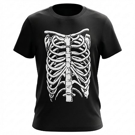 Camiseta Skull - Ossos - Caveira - Costela