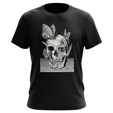 Camiseta Skull - Borboletas