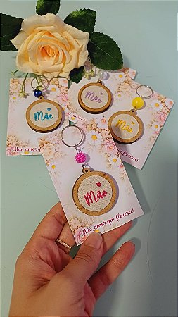 Chaveiro mini bastidor bordado (PACOTE COM 5UN)