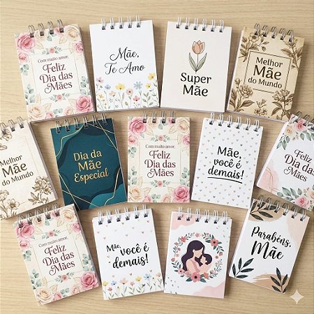 Bloquinho anotações (estampas sortidas de mãe) - (PACOTE COM 4 UN)