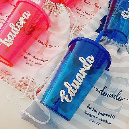 Mochila convite c/ caneca personalizada - Daminha e Pajens