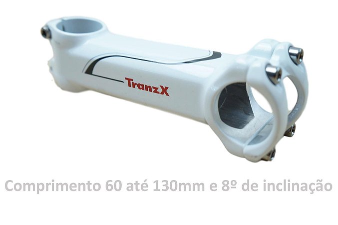 Mesa Avanço Bicicleta Mtb Tranzx 31.8mm 8º graus de Inclinação Cor Branca Varias Medidas