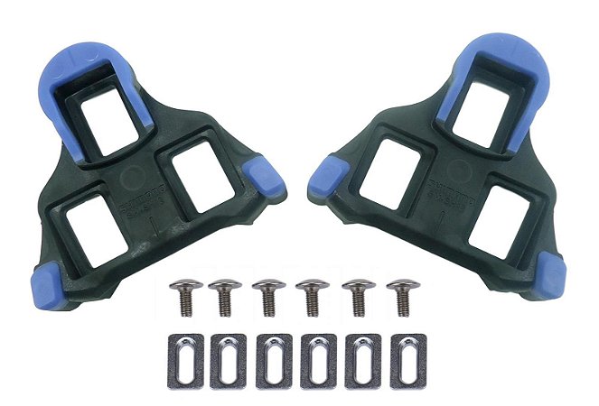 Par de Taquinhos Shimano Sh12 Azul para Pedal Clip Para Sapatilhas Speed
