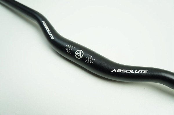 Guidão Bicicleta MTB Absolute HB002 em Alumínio 720mm 31.8mm Curvo Altura 35mm Cor Preto