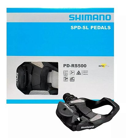 Pedal de Encaixe Clip Bicicleta Speed Shimano RS500 Preto Com Taquinhos SH-11