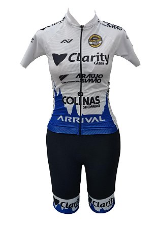 Conjunto de Ciclismo Feminino Bretelle + Camisa Arrival Equipe Clarity Glass