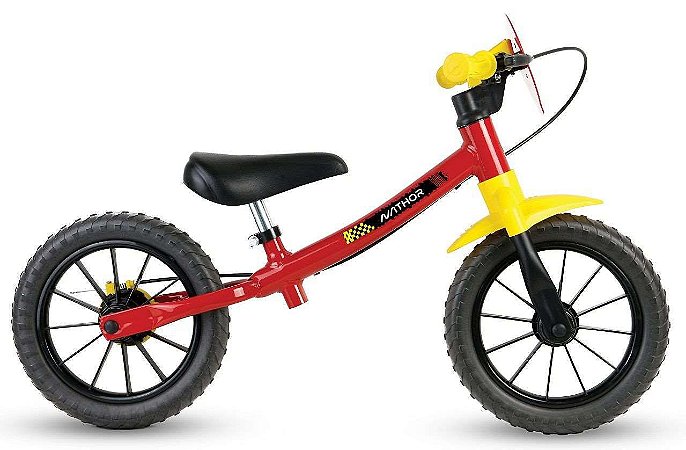Bicicleta de Equilíbrio Infantil Bike Balance Nathor Sem Pedal Aro 12