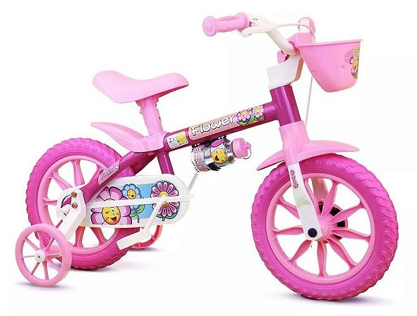 Bicicleta Infantil Aro 12 Nathor com Rodinhas Cestinha