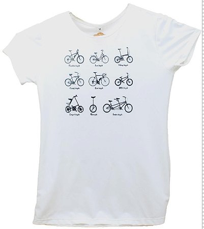 Camisa Casual em Poliester com Estampas de Bicicleta/Corrida