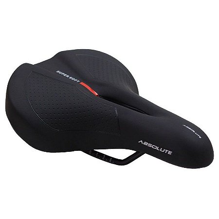 Selim Bicicleta Absolute Supersoft City Feminino Vazado Preto para Speed ou MTB 250mm