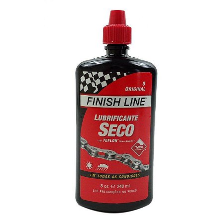 Óleo Lubrificante Finish Line Seco Teflon Plus Dry 240ml Vermelho para Correntes Bicicleta