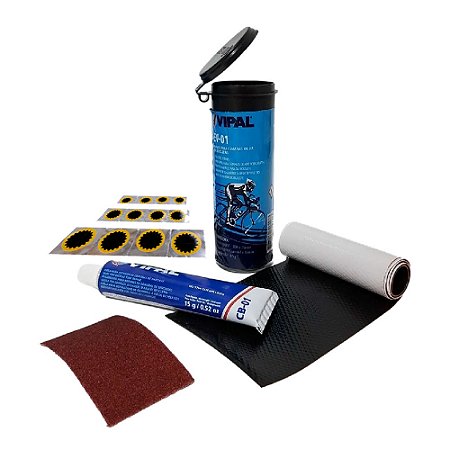 Kit Estojo Reparos Vipal EV-01 com 12 Remendos Estrela para Camara de Ar para Bicicletas MTB e Speed