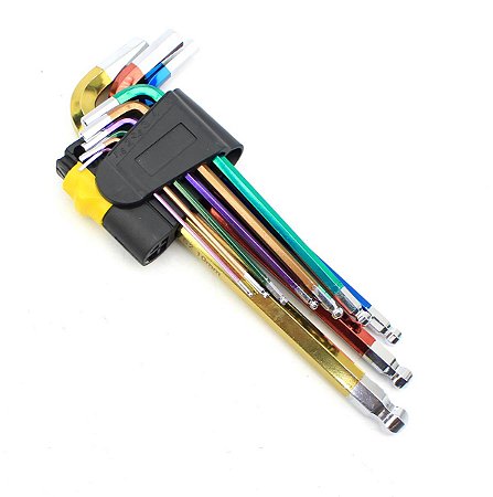 Kit de Chaves Allen Bicicletas Absolute Multicolorido S-Três 9 Peças de 1.5 a 10mm