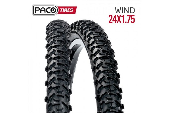 Pneu Bicicleta MTB PACO Wind SRI-63 Aro 24 x 1.75mm C/ Arame Preto