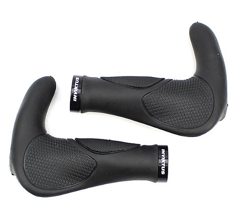 Manopla Mtb Inviktus Palm 140mm Ergonômica com Bar End Integrado