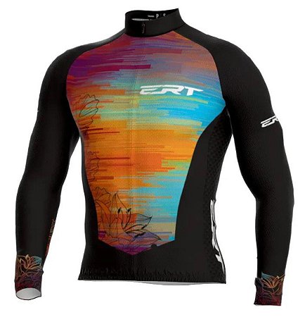 Camisa de Ciclismo Bike ERT Classic Manga Longa Zíper Inteiro com 3 bolsos