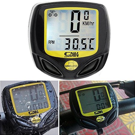 Ciclocomputador Velocimetro Bicicleta Sunding SD-548C 14 funções Wireless Sem Fio