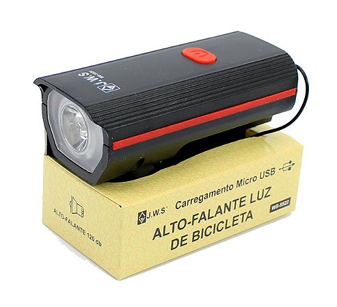Lanterna Bicicleta Farol JWS com Buzina Integrada WS-5522 Led 400 lumens