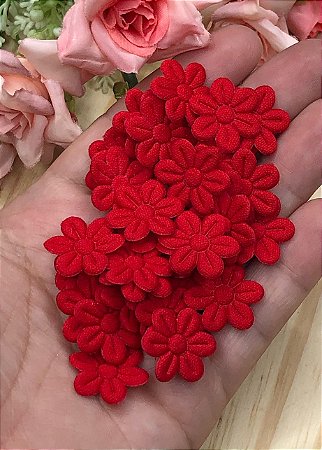 Florzinha de Tecido Pequena - Vermelha - 20 unidades