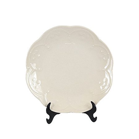 KIT 2 PRATOS DE SOBREMESA EM PORCELANA BEGE 20 CM MESA POSTA