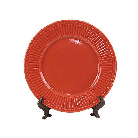 KIT 2 PRATOS RASOS ROMA CANTALOUPE EM CERÂMICA LARANJA 26,5 CM MESA POSTA