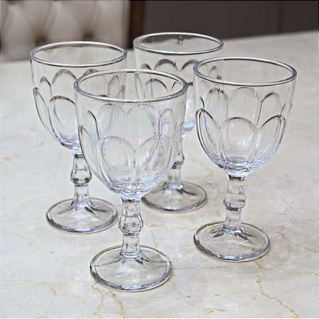 JOGO COM 6 TAÇAS PARA ÁGUA 310 ML VIDRO TRANSPARENTE
