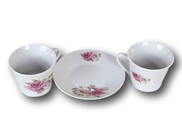 JOGO DE XICARAS PORCELANAS DE CHÁ COM 6 PEÇAS ESTAMPAS FLOR MESA POSTA PRESENTES