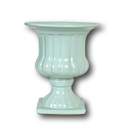 VASO DECORATIVO GREGO CERAMICA VERDE BEBÊ 25 X 22 X 22 CM DECORAÇÃO E ARRANJOS