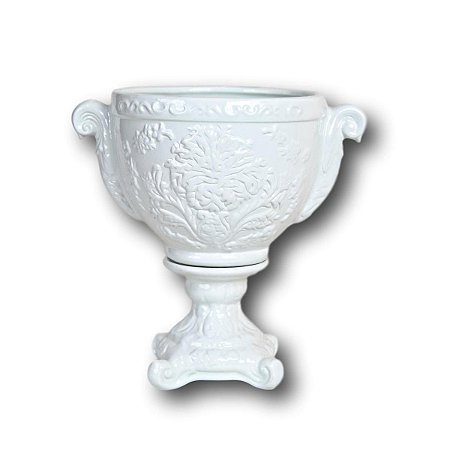 CACHEPOT DE CERAMICA EGITO BRANCO 24 X 26 X 17,5 CM DECORAÇÃO E ARRANJOS