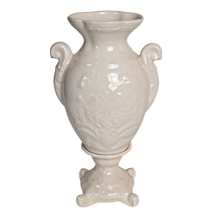 VASO DECORATIVO CERAMICA EGITO SALMÃO CLARO 32 X 19 X 12 CM DECORAÇÃO E ARRANJOS FLORAIS