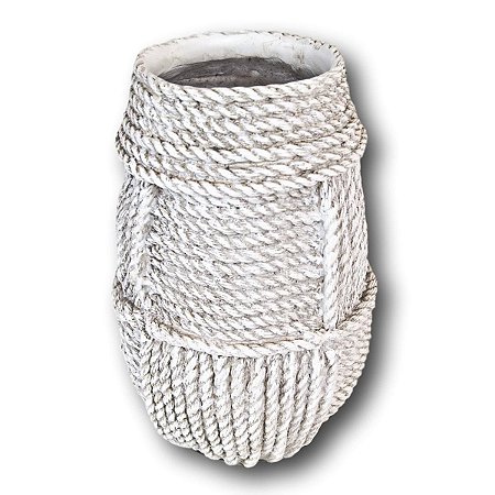 VASO DECORATIVO RESINA CORDAS 28,5 X 17,5 CM DECORAÇÃO E ARRANJOS