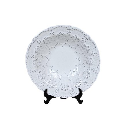 SOPEIRA DE CERAMICA BRANCA BOWL 22,5 X 5 CM MESA POSTA