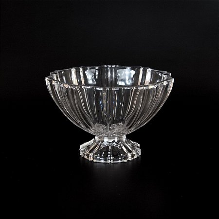 VASO DE VIDRO FRISADO FRUTEIRA 16,5x25 CM DECORAÇÃO E UTILIDADE