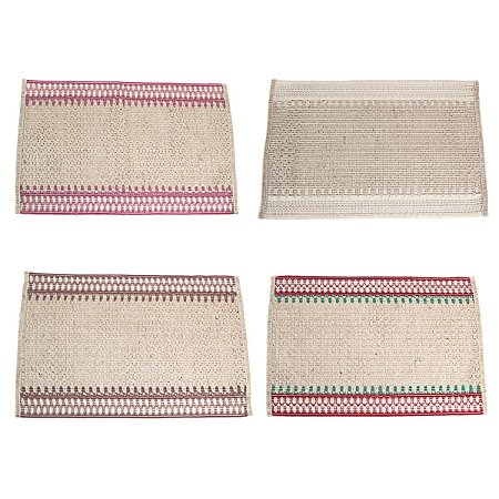 KIT 2 JOGOS AMERICANOS EM JUTA E POLIESTER 50 X 33 CM MESA POSTA 4 VARIEDADES