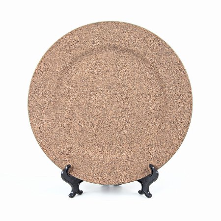 KIT 2 SOUSPLATS REDONDOS EM POLIPROPILENO CORTIÇA BORDA LISA 33 CM MESA POSTA