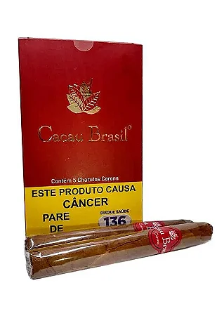 Charuto Cacau Brasil Conhaque Vermelho 5 un