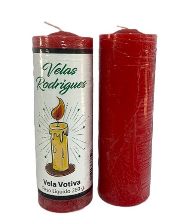 Vela de 7 dias vermelha 15 cm 260 gr