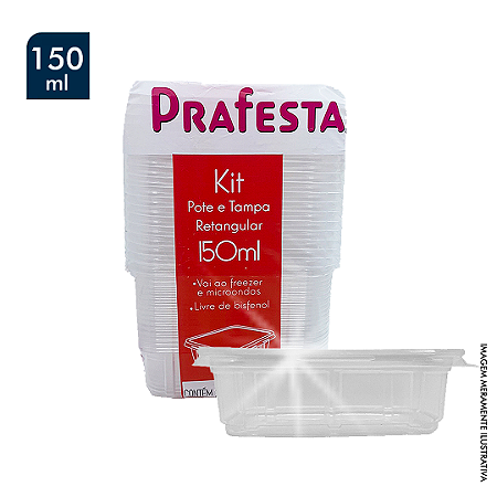 POTE RETANGULAR 150ML CAIXA COM 300 UNIDADES | PRA FESTA
