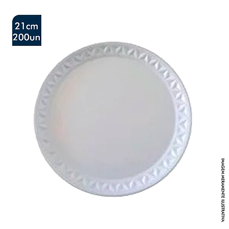 Prato de isopor com 200 unidades MP-21 com 21cm de diâmetro