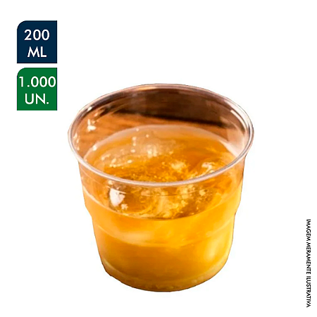 Copo 200ml para whisky com 1000 unidades