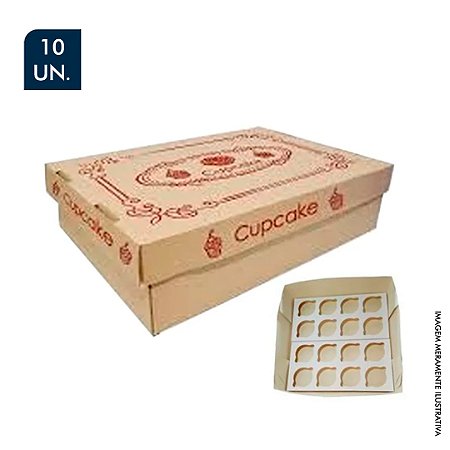 CAIXA PARA CUPCAKE – 20 UNIDADES - PACOTE C/ 10 UNDS