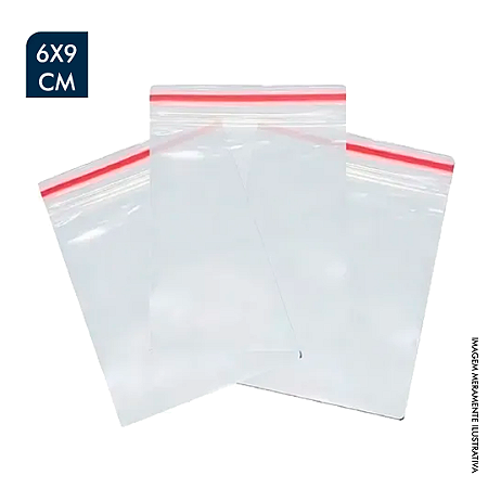 SACO COM ZIP 6X9CM COM 1000 UNIDADES