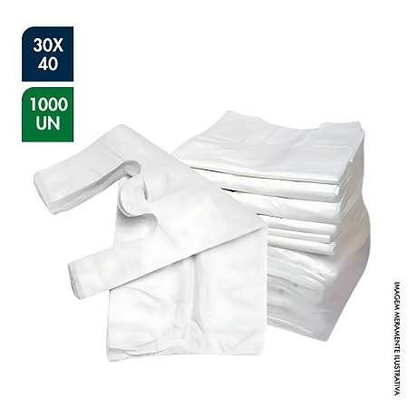 SACOLA PLÁSTICA BRANCA 30X40CM – MILHEIRO (1.000 UNIDADES)