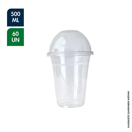COPO COM TAMPA BOLHA SEM FURO 500ML PCT C/ 60UN