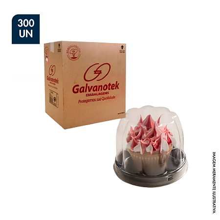 EMBALAGEM PET PARA CUPCAKE E MINI PANETTONE - CX C/ 300UN