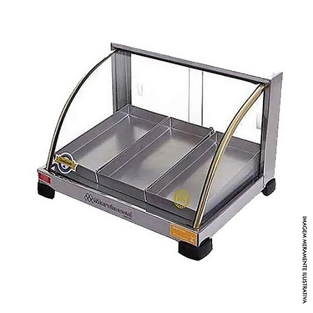 ESTUFA PARA SALGADOS ELÉTRICA 3 BANDEJAS INOX 54CM